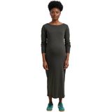 Vertbaudet - Lange Zwangerschapsjurk - Antraciet - Geribbelde Tricot
