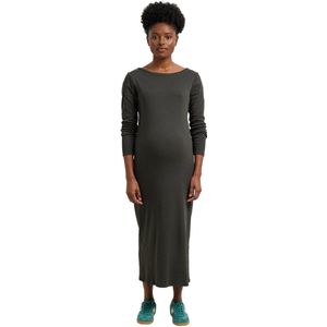 Vertbaudet - Lange Zwangerschapsjurk - Antraciet - Geribbelde Tricot