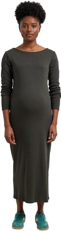 Vertbaudet - Lange Zwangerschapsjurk - Antraciet - Geribbelde Tricot