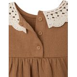 T-shirt - Karamel - Gekreukte Jersey - Baby - Gehaakte Kraag