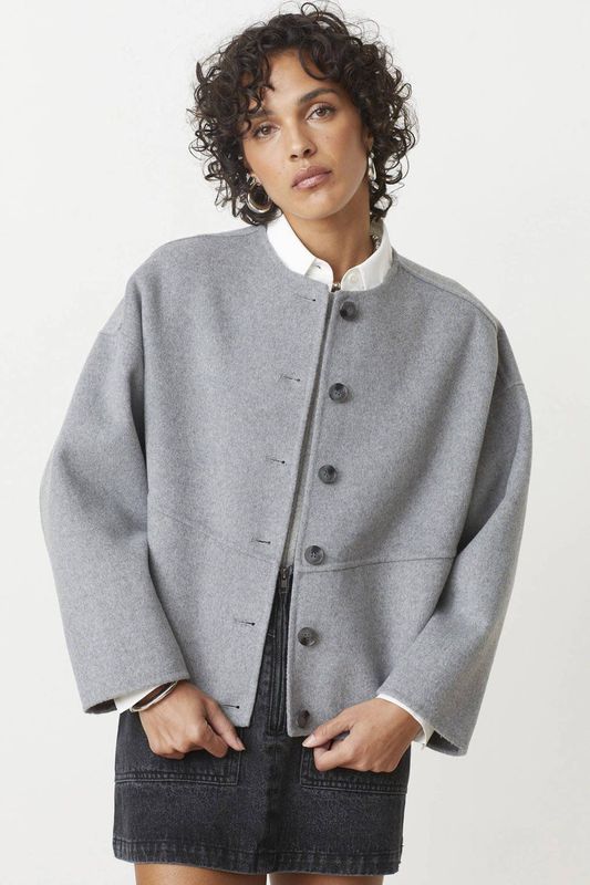 Suncoo - EDDY - Wollen Jasje - Grijs - Dames