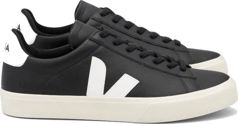 Veja - Campo Low - Sneakers - Zwart Wit - Leer - Chromefree