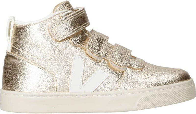 Veja Kids Small V-10 Mid Leather Platine White-Schoenmaat 25