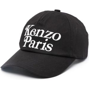 Kenzo, Accessoires, Heren, Zwart, ONE Size, Katoen, Baseballpet met logo