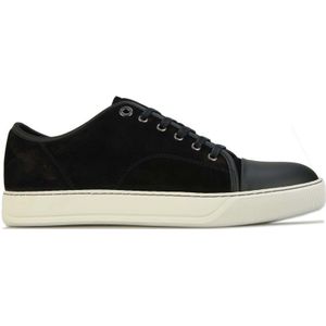 Lanvin Zwarte Sneakers met Suède en Nappa Captoe , Black , Heren , Maat: 42 EU