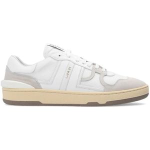 Lanvin Witte Beige Crème Clay Low Sneakers , Beige , Heren , Maat: 46 EU