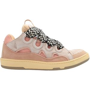 Lanvin, Schoenen, Heren, Roze, 43 EU, Leer, ‘Curb’ sneakers