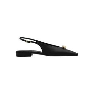 Lanvin Zwarte satijnen ballerina`s , Black , Dames , Maat: 38 EU