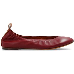 Lanvin, Schoenen, Dames, Rood, 36 EU, Leer, Leren ballet flats