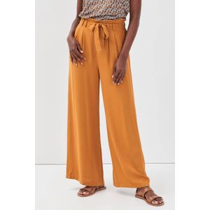 Cache Cache - High Waist Wide Leg Broek - Geel - Dames