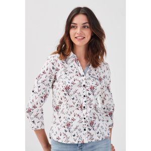 Cache Cache Gebloemde Blouse Wit/Rood/Blauw
