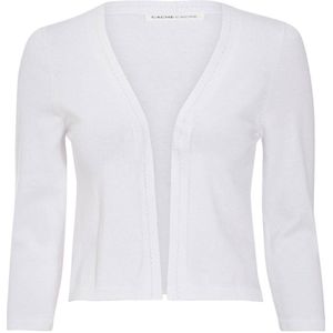 Cache Cache - Vest - Wit - Katoenmix - V-hals - Lange Mouwen