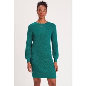 Cache Cache - Grofgebreide Jurk - Groen - Dames - Lange Mouwen
