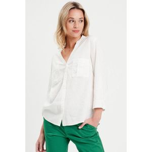 Cache Cache - Blouse - Ecru - V-hals - 3/4 Mouwen - Knoopsluiting