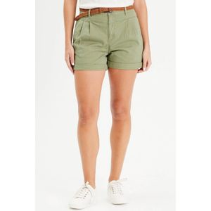 Cache Cache - High Waist Regular Fit Short - Groen - Korte Broeken