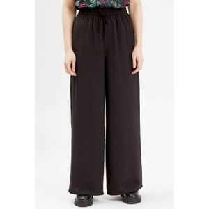 Cache Cache - High Waist Wide Leg Broek - Zwart - Dames - Polyester