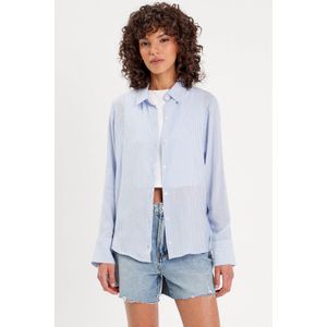 Cache Cache - Blouse - Lichtblauw - Dames - Driekwart Mouwen