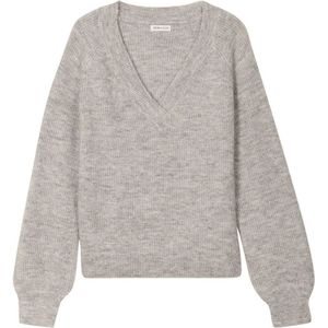 Cache Cache - Gebreide Trui - Grijs - V-hals - Lange Mouwen