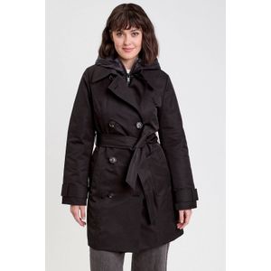 Cache Cache - Trenchcoat - Zwart - Dames - Met Capuchon