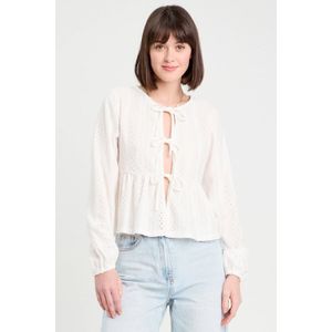 Cache Cache - Top - Ecru - Lange Mouwen - Ronde Hals