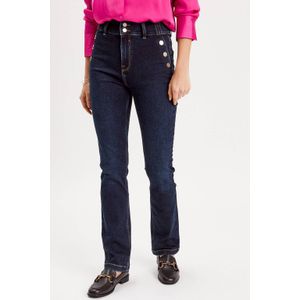 Cache Cache - High Waist Regular Fit Jeans - Donkerblauw - Stretchdenim