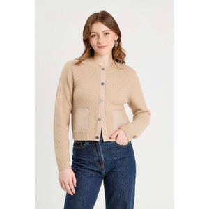 Cache Cache - Vest - Camel - Rib Gebreid