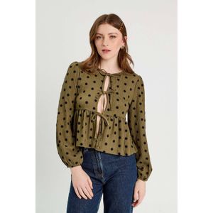 Cache Cache - Top - Kaki - Dames - Polyester - Lange Mouwen