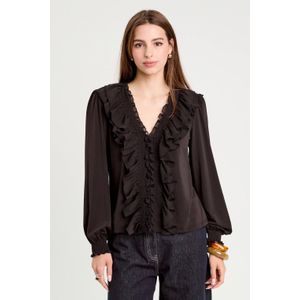 Cache Cache - Blouse - Zwart - V-hals - Lange Mouwen