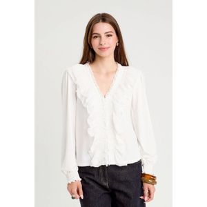 Cache Cache - Blouse - Ecru - Knoopsluiting - V-hals
