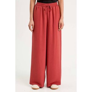 Cache Cache - Wide Leg High Waist Casual Broek - Rood