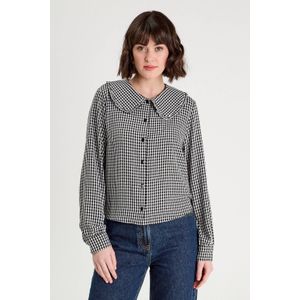 Cache Cache - Blouse - Zwart - Lange Mouwen - Peter Pan-kraag