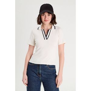 Cache Cache - Polo - Ecru - Katoen - Korte Mouwen