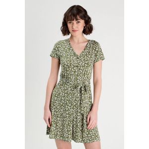 Cache Cache - Mini Jurk - Groen - Korte Mouwen - V-hals