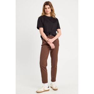 Cache Cache - Tapered High Waist Pantalon - Donkerbruin