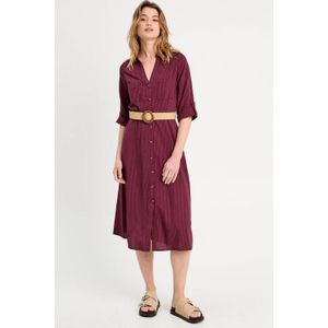 Cache Cache - Blousejurk - Donkerrood - Midi Lengte - Driekwart Mouwen