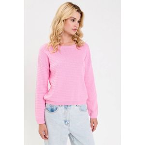 Cache Cache - Trui - Roze - Lange Mouwen - Ronde Hals - 100% Katoen