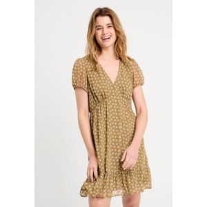 Cache Cache - Zomerjurk - Olijfgroen - Korte Mouwen - V-hals