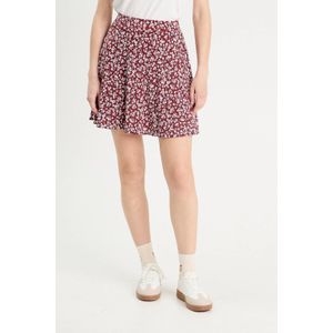 Cache Cache - Mini Rok - Donkerrood/Wit - Polyester