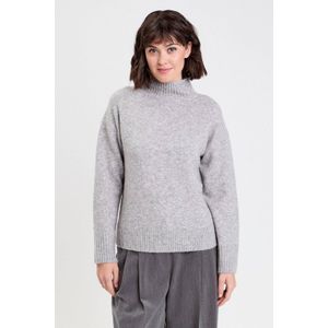 Cache Cache - Gebreide Trui - Lichtgrijs - Met Wol