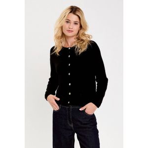 Cache Cache - Gebreid Vest - Zwart - Met Wol