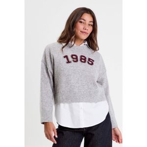 Cache Cache - Gebreide Trui - Lichtgrijs