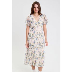 Cache Cache - Midi Jurk - Wit - Polyester - V-hals