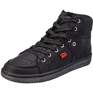 Kickers Lowell sneakers voor kinderen, uniseks, Glanzend zwart, 24 EU
