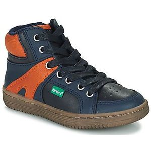 Kickers Lowell Sneakers voor kinderen, uniseks, marineblauw oranje, 35 EU