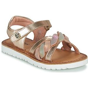 Kickers Dixon sandalen voor meisjes met open teen, koraalroze metallic, 24 EU