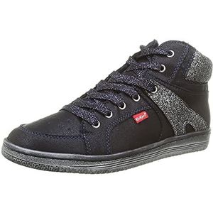 Kickers Lowell sneakers voor kinderen, uniseks, Marine zilver glanzend, 31 EU