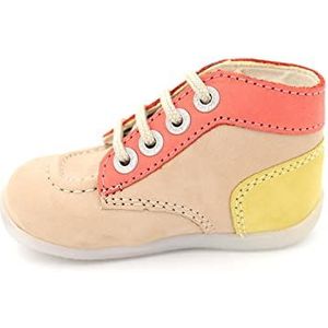 Kickers Bonbon-2 Laarzen & enkellaarzen voor kinderen, uniseks, Beige Roze Geel, 20 EU