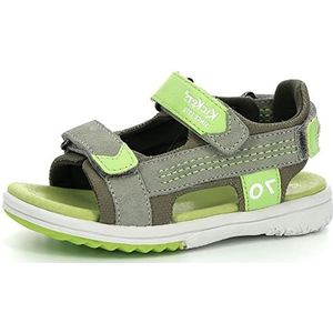 KICKERS dekzeil, sandalen voor jongens, Khaki Groen, 33 EU