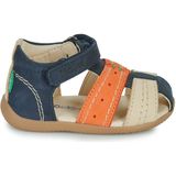 KICKERS Bigbazar-2 sandalen voor jongens, marineblauw/beige/oranje
