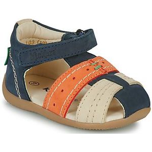 KICKERS Bigbazar-2 sandalen voor jongens, marineblauw/beige/oranje